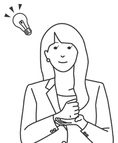 家づくりについて考える女性のイラスト